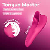 Satisfyer Tongue Master Flicking Clitoral Stimulator Pink Clit Ticklers and Pulsators